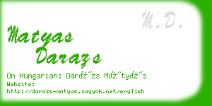 matyas darazs business card